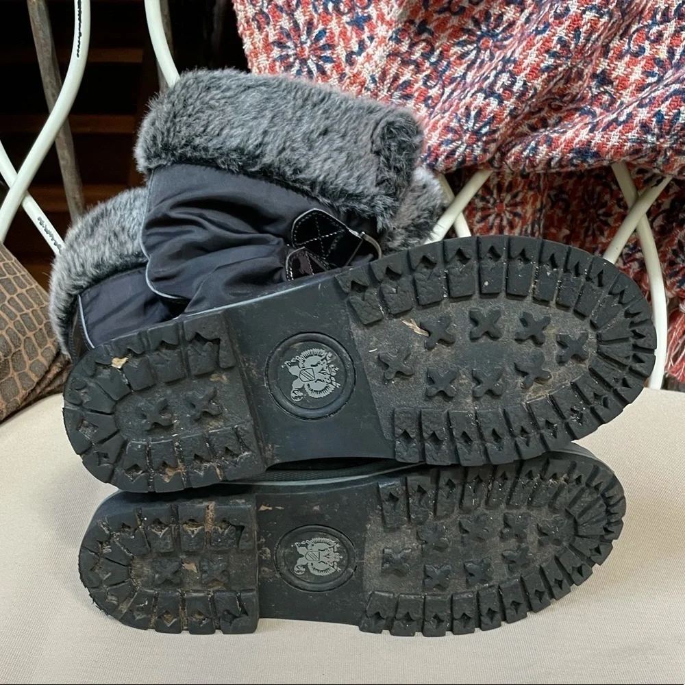 Khombu Faux Fur Trim Snow‎ Boots Black Size 9
